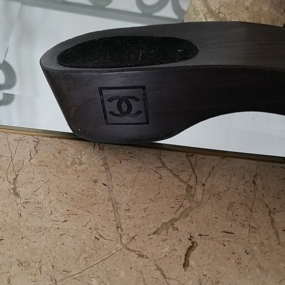 COPY - Authentic Chanel black suede slides - Picture 3 of 4